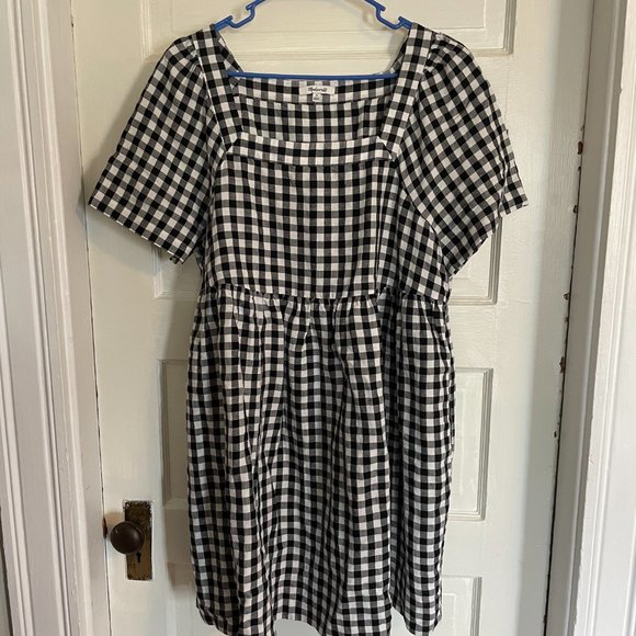 Madewell Black and White Gingham Mini Dress - Picture 3 of 6